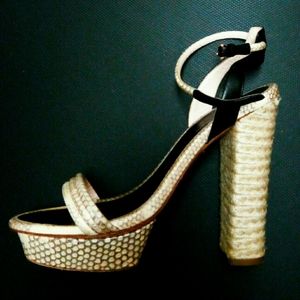 🐍 VINTAGE SNAKE SKIN PATTERN PLATFORM HEELS